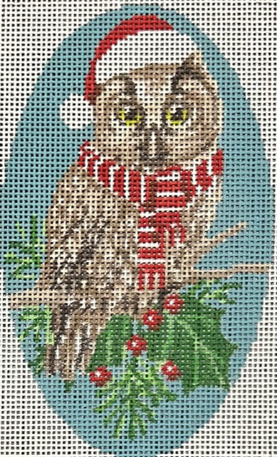 ASIT-506 Owl with Scarf on Blue