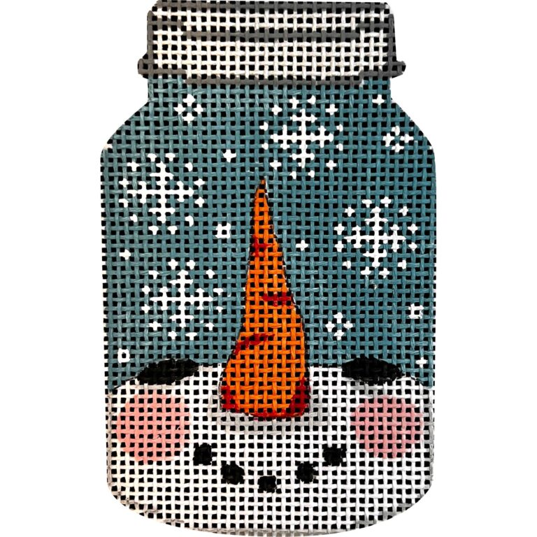 X600 Snowman Looking Up In Mason Jar
