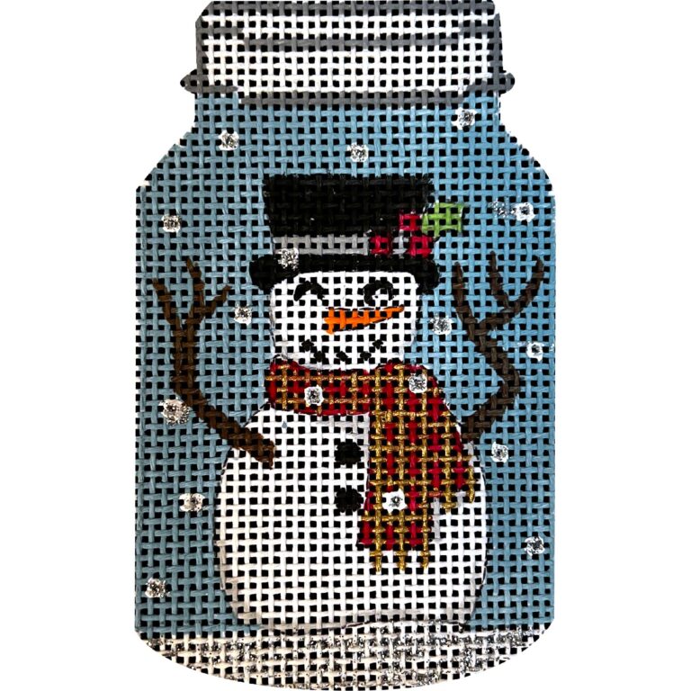 X602 Snowman in Top Hat in Mason Jar