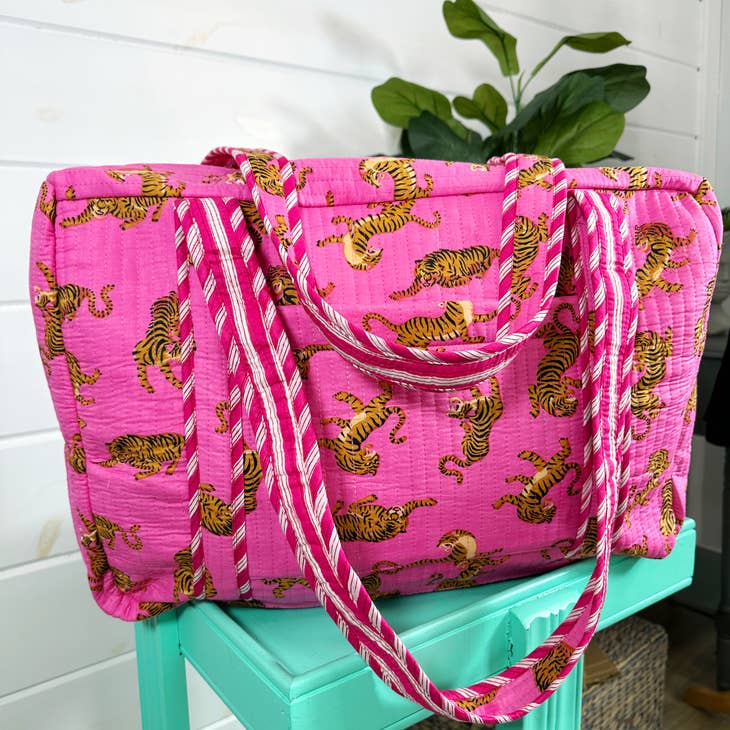 Quilted Zip Tote Bag