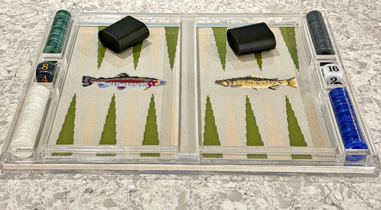 Self-Finishing Acrylic Backgammon Board for Needlepoint  |  Exclusive