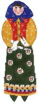 LR 303B-18 GR-RABBIT LADY ORNAMENT - TS