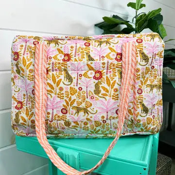 Quilted Zip Tote Bag