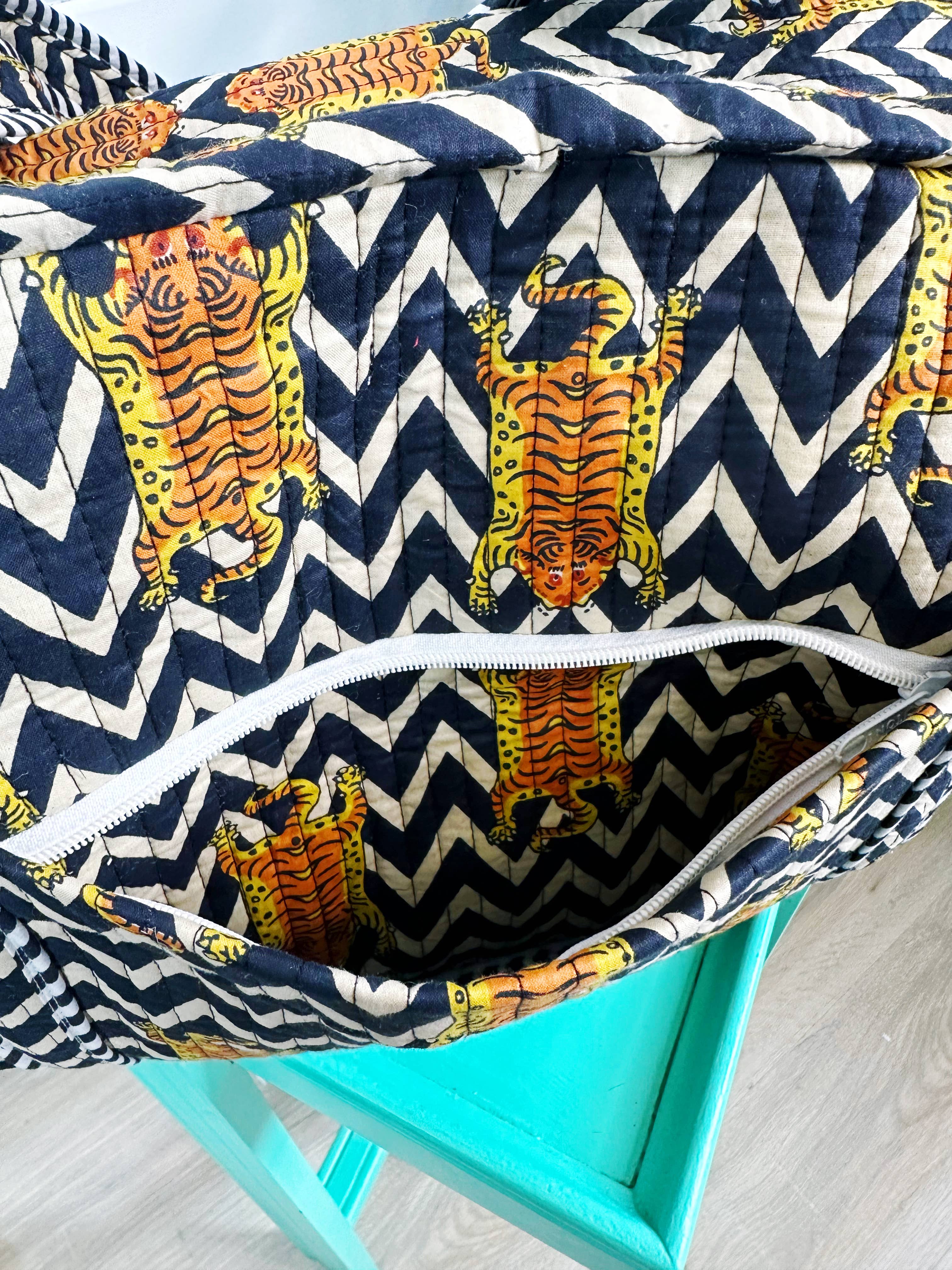 Quilted Zip Tote Bag