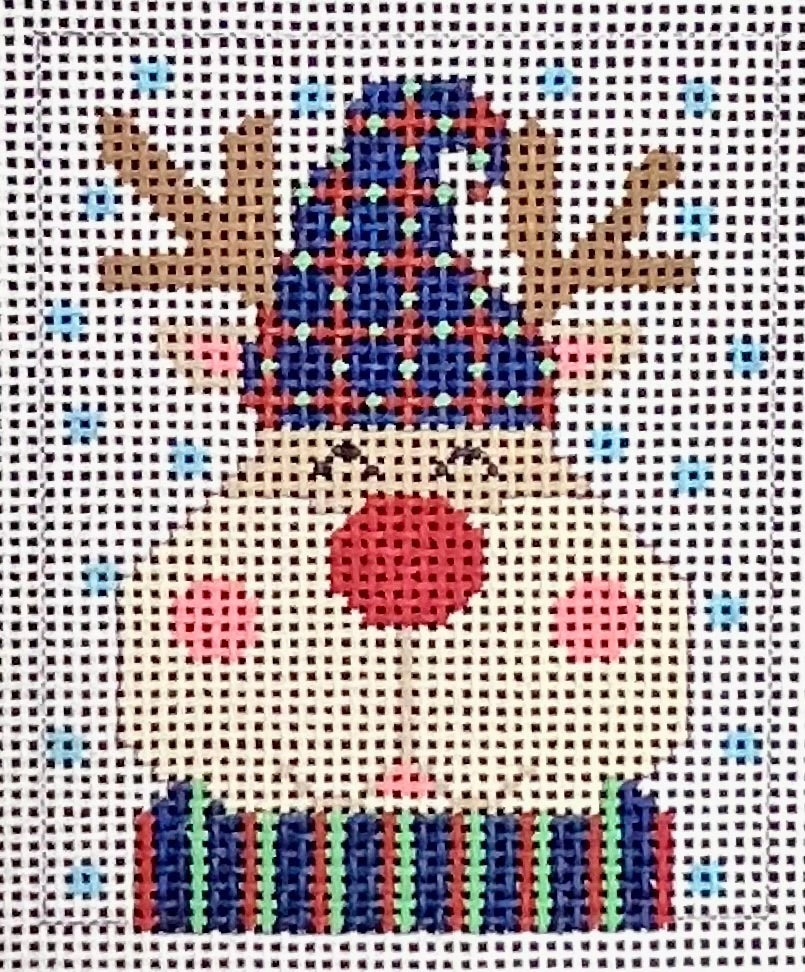 CH-1249 Reindeer Ornament - Blue Hat