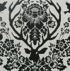 ©JD 4006BL ANTLER DAMASK-BLACK - TS