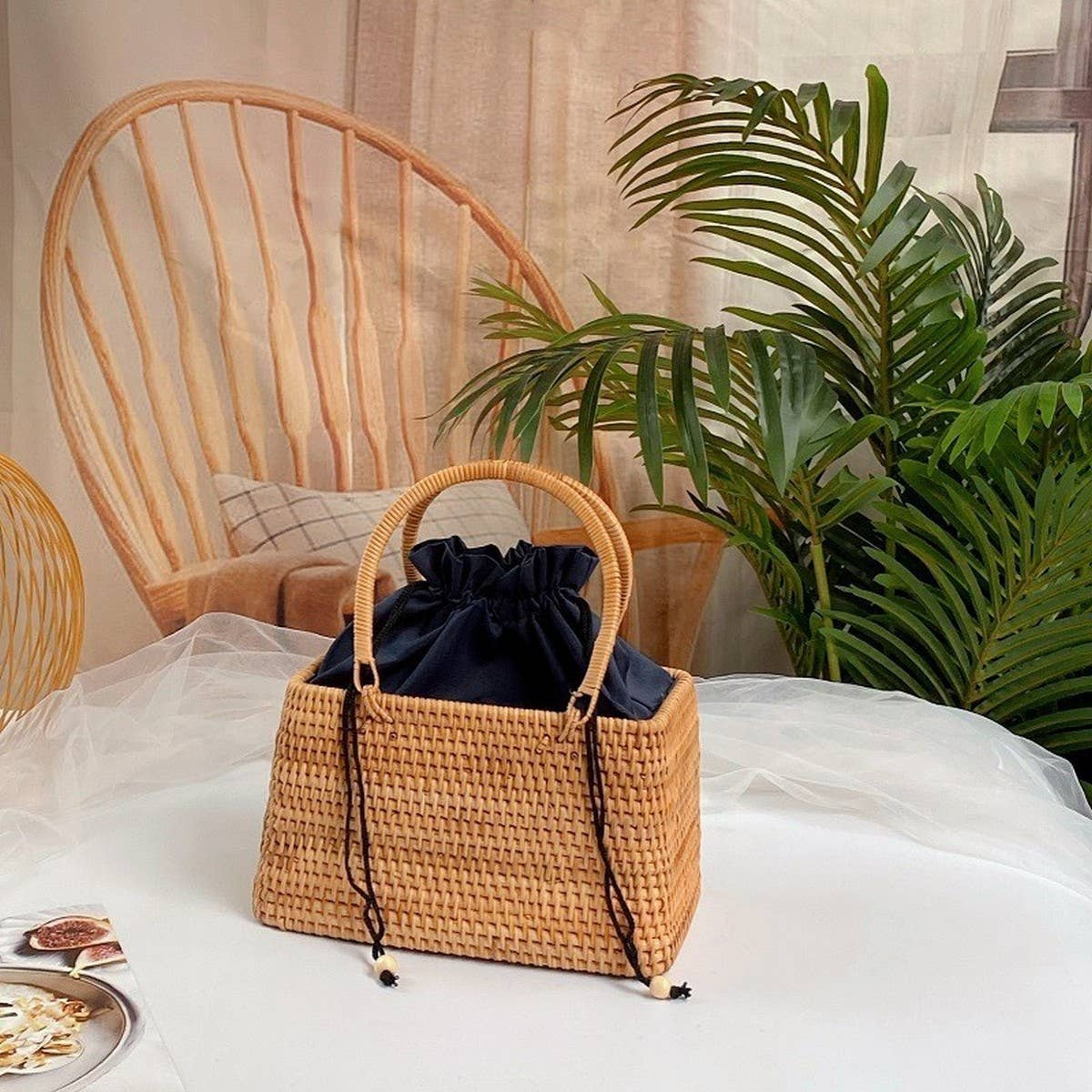 Handmade Rattan Basket Handbag