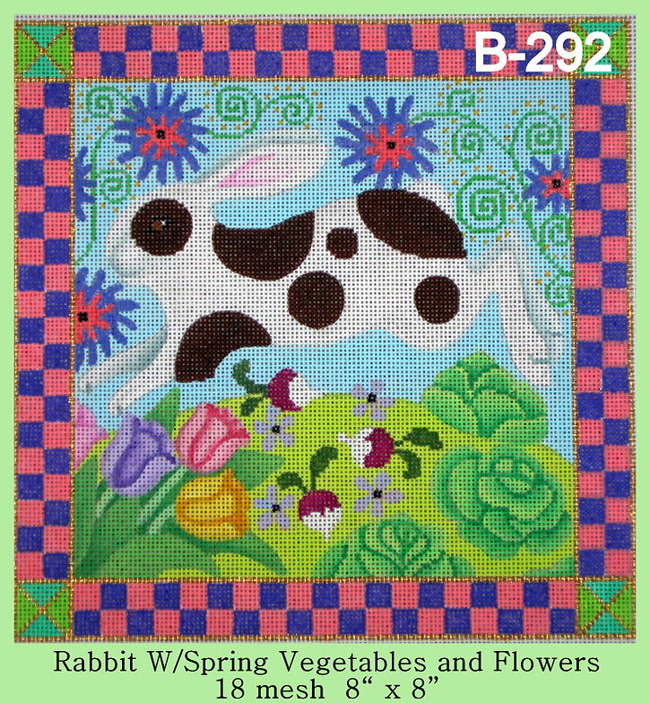B-292 Rabbit w/Spring Vegetables and Flowers - TS