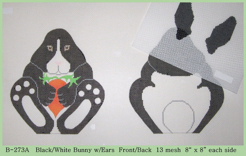 B-273A Black/White Bunny w/Ears - TS