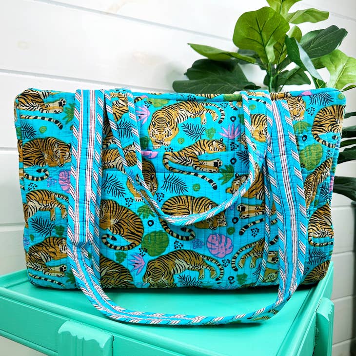 Quilted Zip Tote Bag