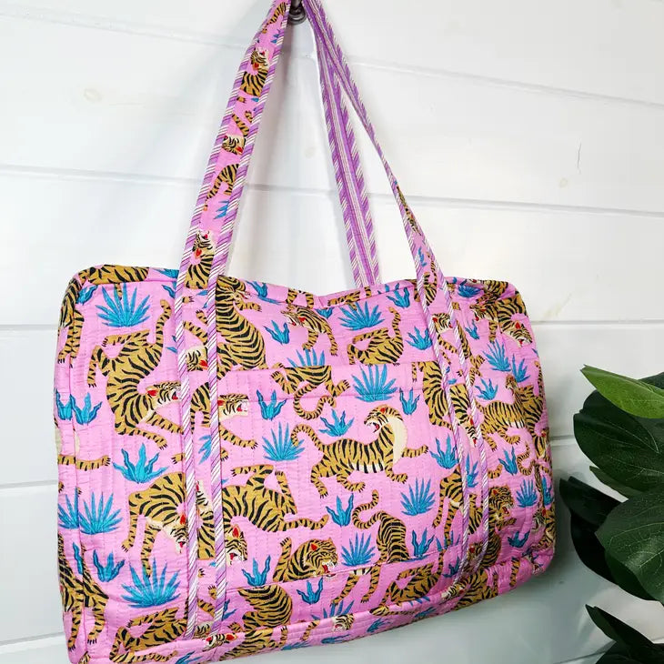 Quilted Zip Tote Bag