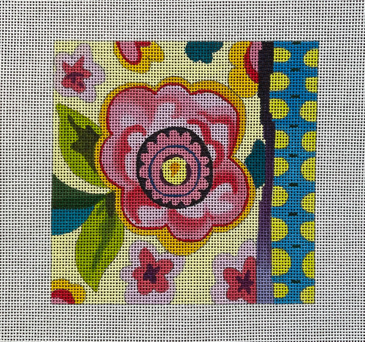 IN297 Abstract Pink Flower Square Insert