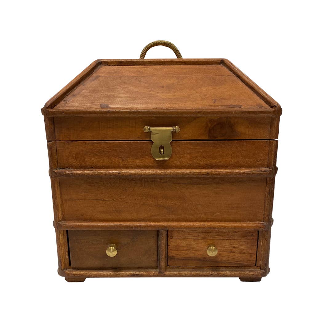 Portable British Campaign Chest - Antique Vintage Style
