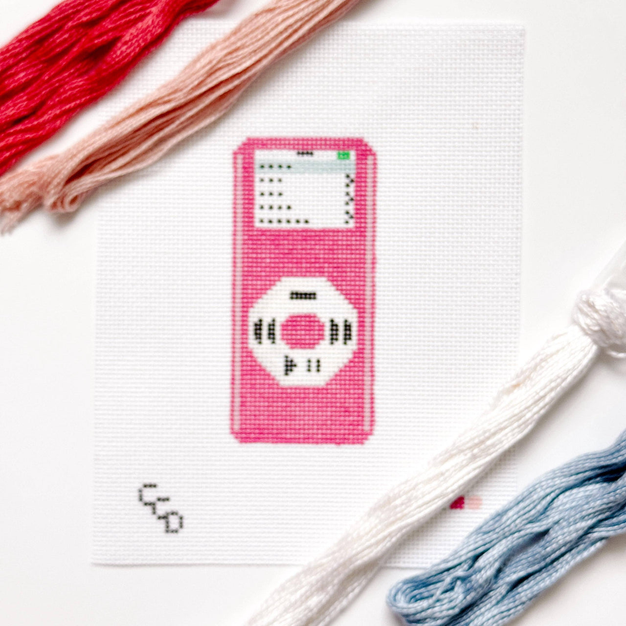 Y2K MP3 Player Pink Nostalgic Needlepoint Canvas