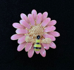 Pink Flower with Bee Big Buddy Needleminder Magnet