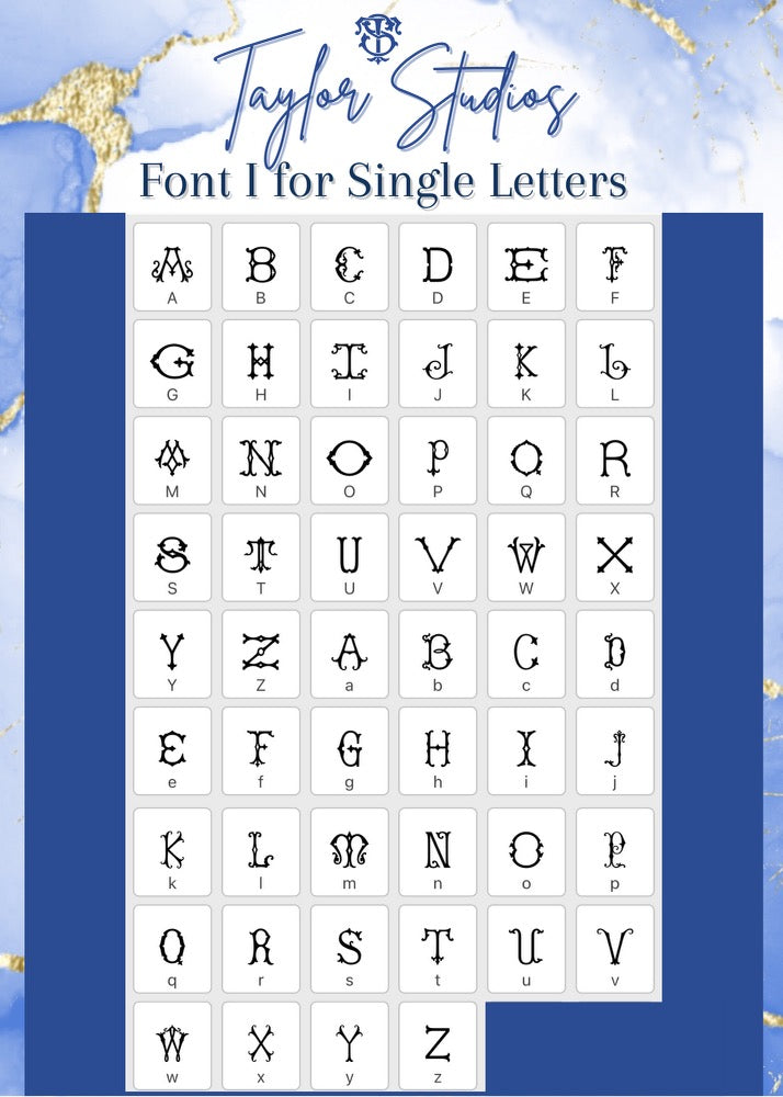 Single Letter Antique Custom Monogram