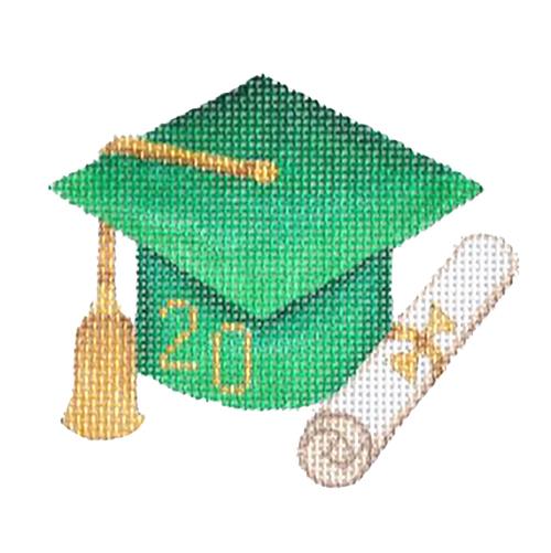 BB1337 Graduation Cap - Green - MKT2