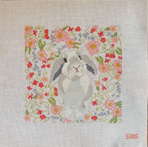 Floral Bunny - Gray