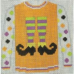 KKO220Q Witch Shoes w/ Green + Purple Tights