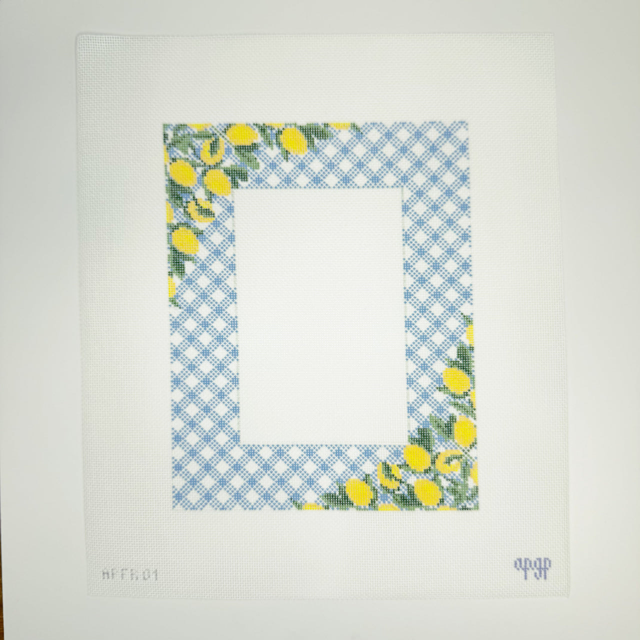 APFR01 - Lemons on Blue - Gingham Frame