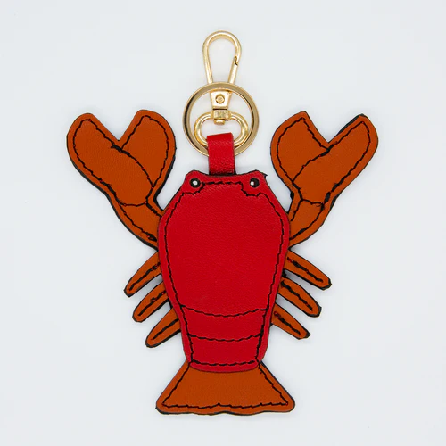 Lobster Self-finishing Leather Key Fob with canvas