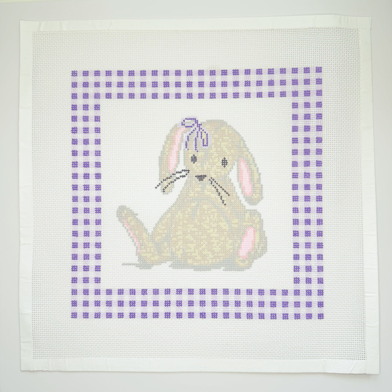 APBA14 - Bunny Lovey with Gingham Border