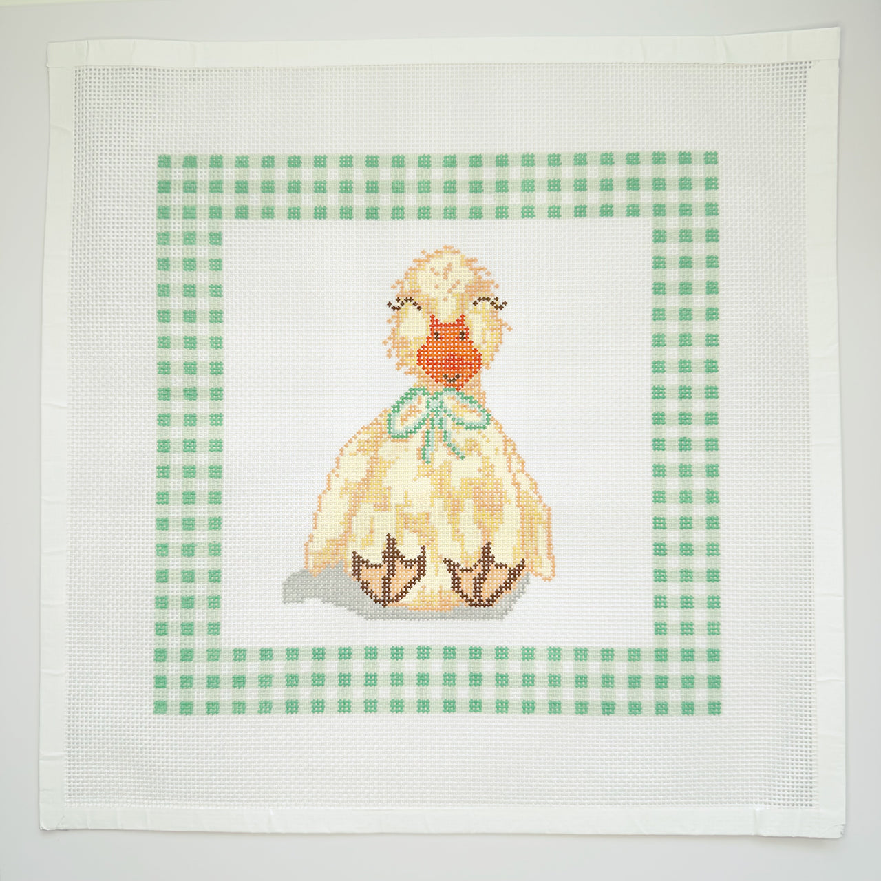 APBA15 - Duck Lovey with Green Gingham Border