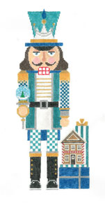 NC-10 Teal Gingerbread Snowglobe Nutcracker