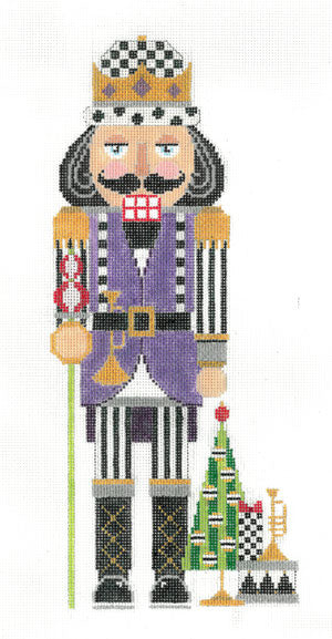 NC-12 Black, White and Purple Music Nutcracker