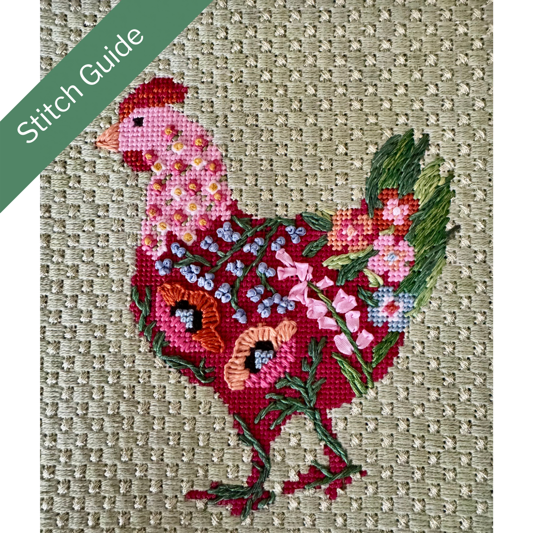 Coco the Chicken Canvas + Stitch Guide by Melissa MacLeod