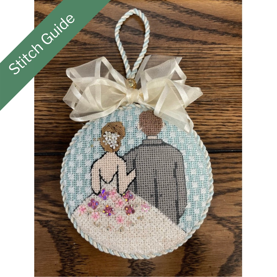 Bride and Groom Round Canvas + Stitch Guide