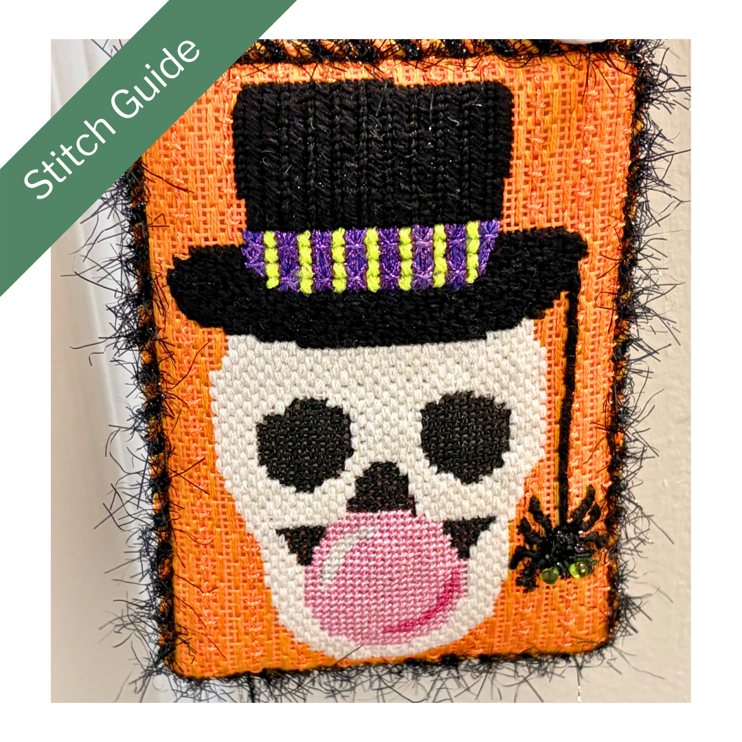 Bubble Skull Spooktacular Full Kit  |  Canvas, Threads, and Stitch Guide
