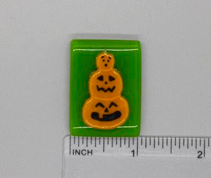 Jack O'Lantern Stack Fused Glass Needleminder
