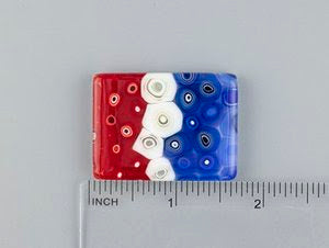 Patriotic Murrini Fused Glass Needleminder