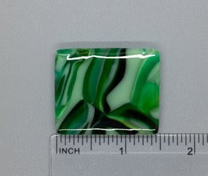 Pebble Rectangle Greens Fused Glass Needleminder