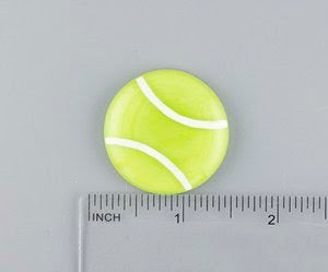 Tennis Ball Fused Glass Needleminder