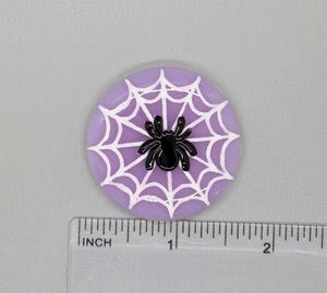 Spider on Web Fused Glass Needle Minder