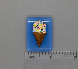 Sprinkles Ice Cream Cone Fused Glass Needleminder