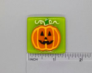 Jack O'Lantern Fused Glass Needleminder