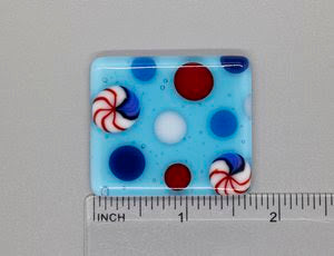 Patriotic Dots Fused Glass Needleminder