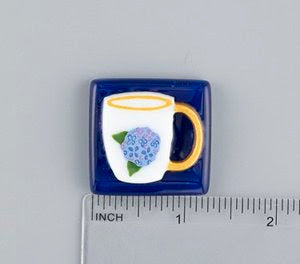 Hydrangea Coffee Cup Fused Glass Needleminder