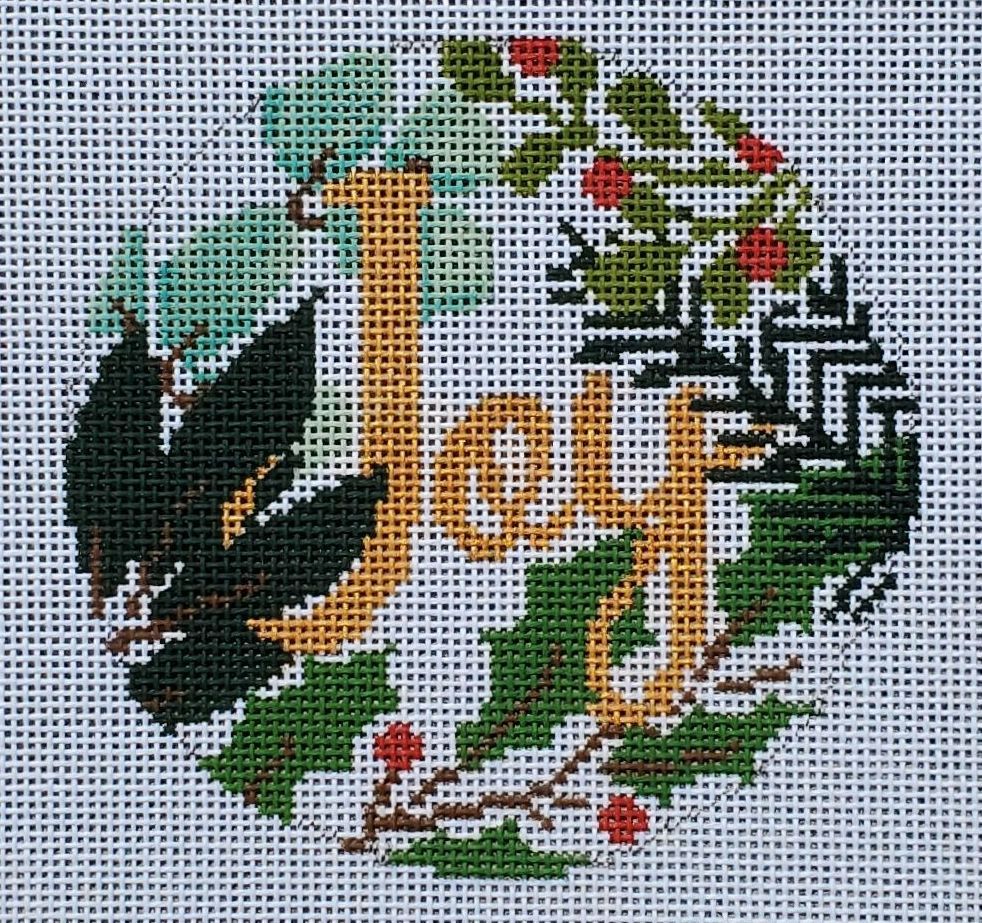 LL-ORN-06W Joy Ornament White/Gold