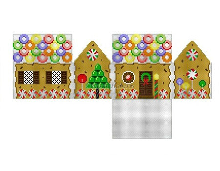0217-18 Chocolate chip and lifesavers 3D gingerbread house