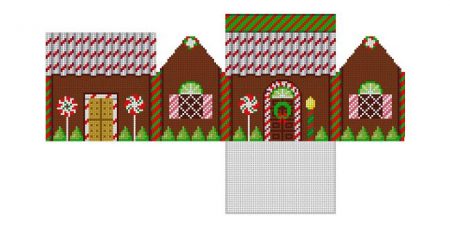 0220-18 Chocolate Peppermint sticks 3D gingerbread house