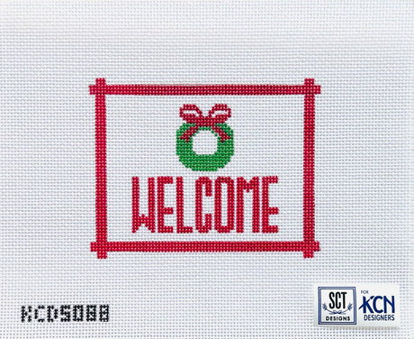 KCD5088 Welcome Sign Red with Wreath