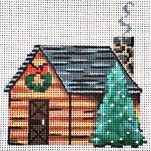 40039 Log Cabin with Wreath