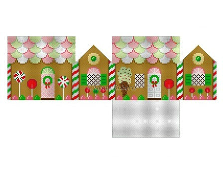 5231-18 Pink/Green/White Neccos 3D gingerbread house