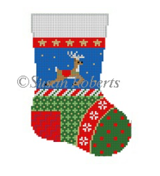 Patchwork Reindeer Mini Stocking 5453