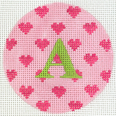 ALB-85 Pink on Light Pink Hearts Round (NO MONOGRAM)