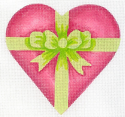 OM-260 Pink Heart with Double Lime Bow